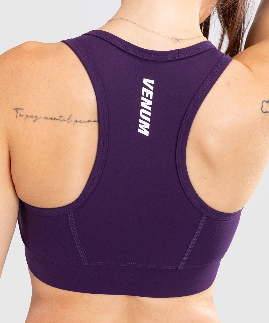 venum essential sportbeha voor dames met gemiddelde impact - dieppaars