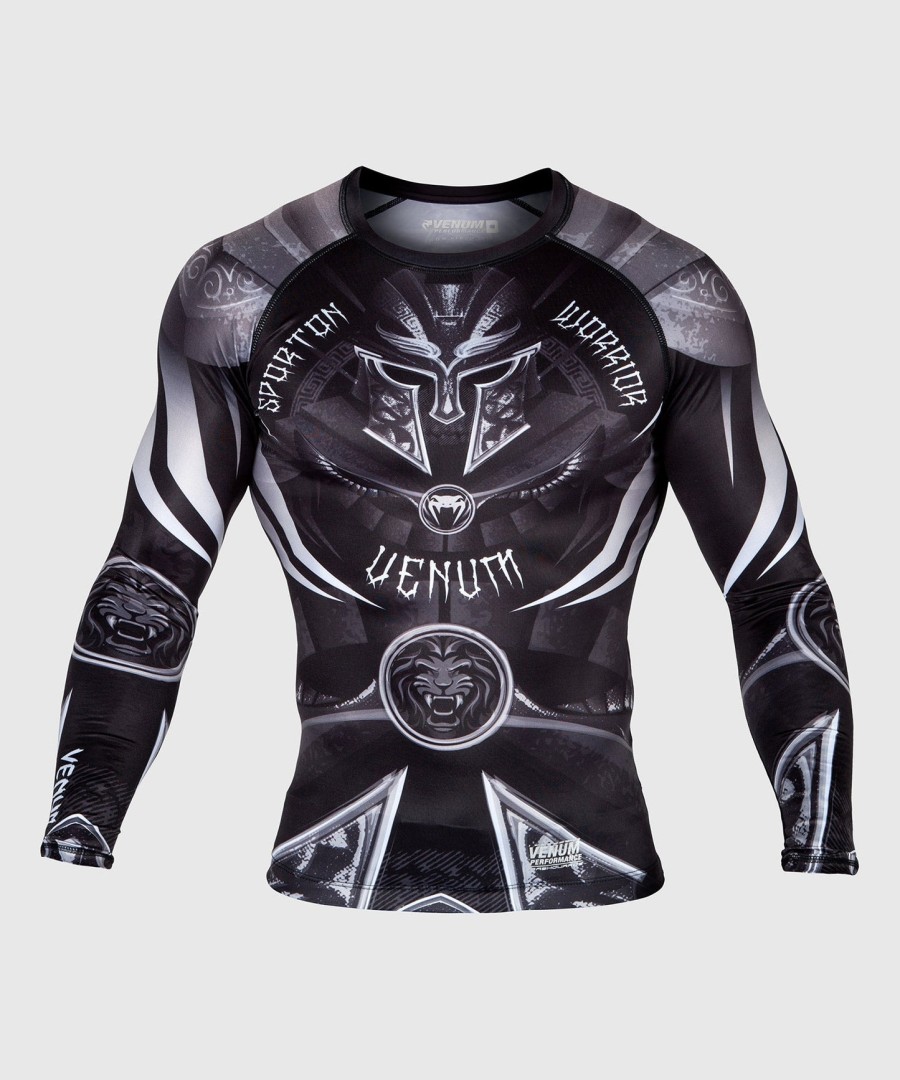 venum gladiator 3.0 rashguard - lange mouwen - zwartwit