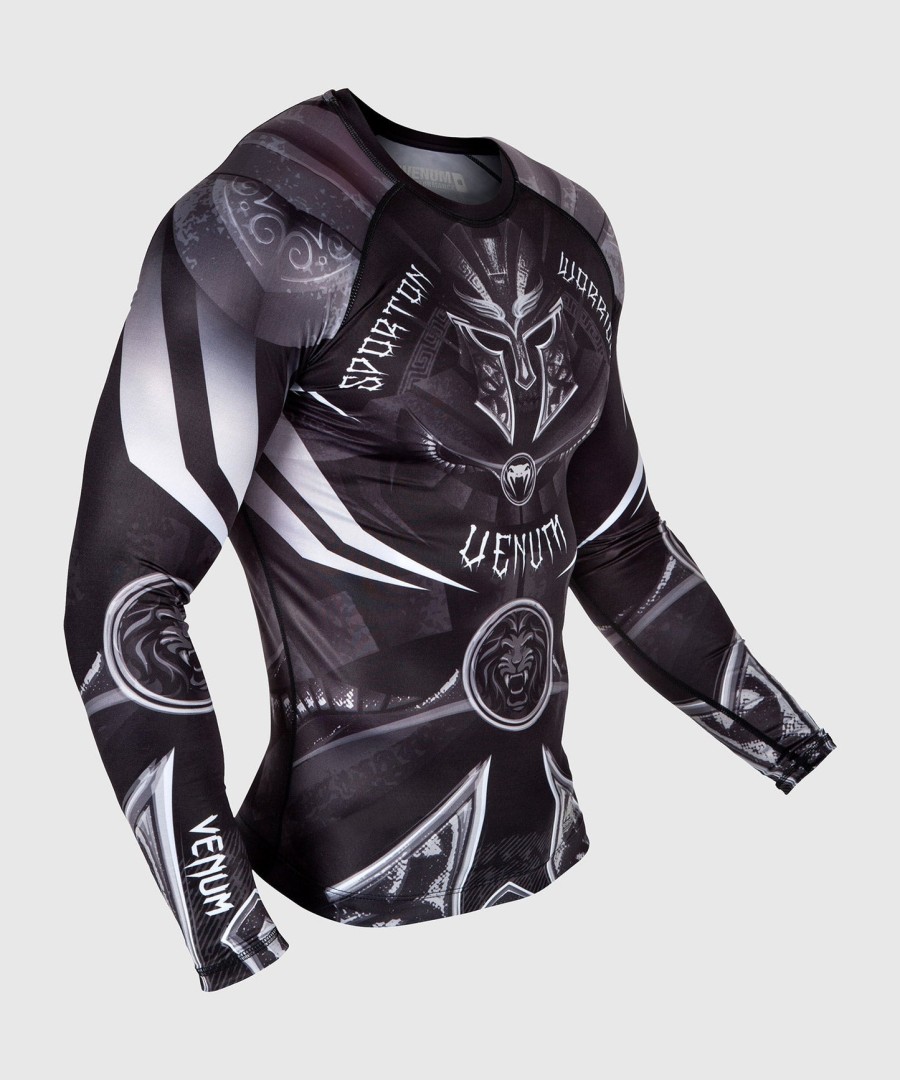 venum gladiator 3.0 rashguard - lange mouwen - zwartwit