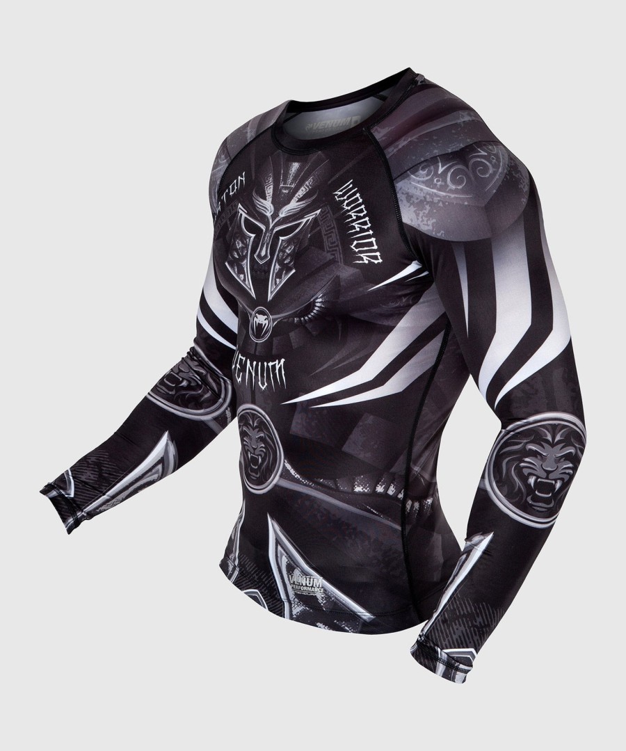 venum gladiator 3.0 rashguard - lange mouwen - zwartwit