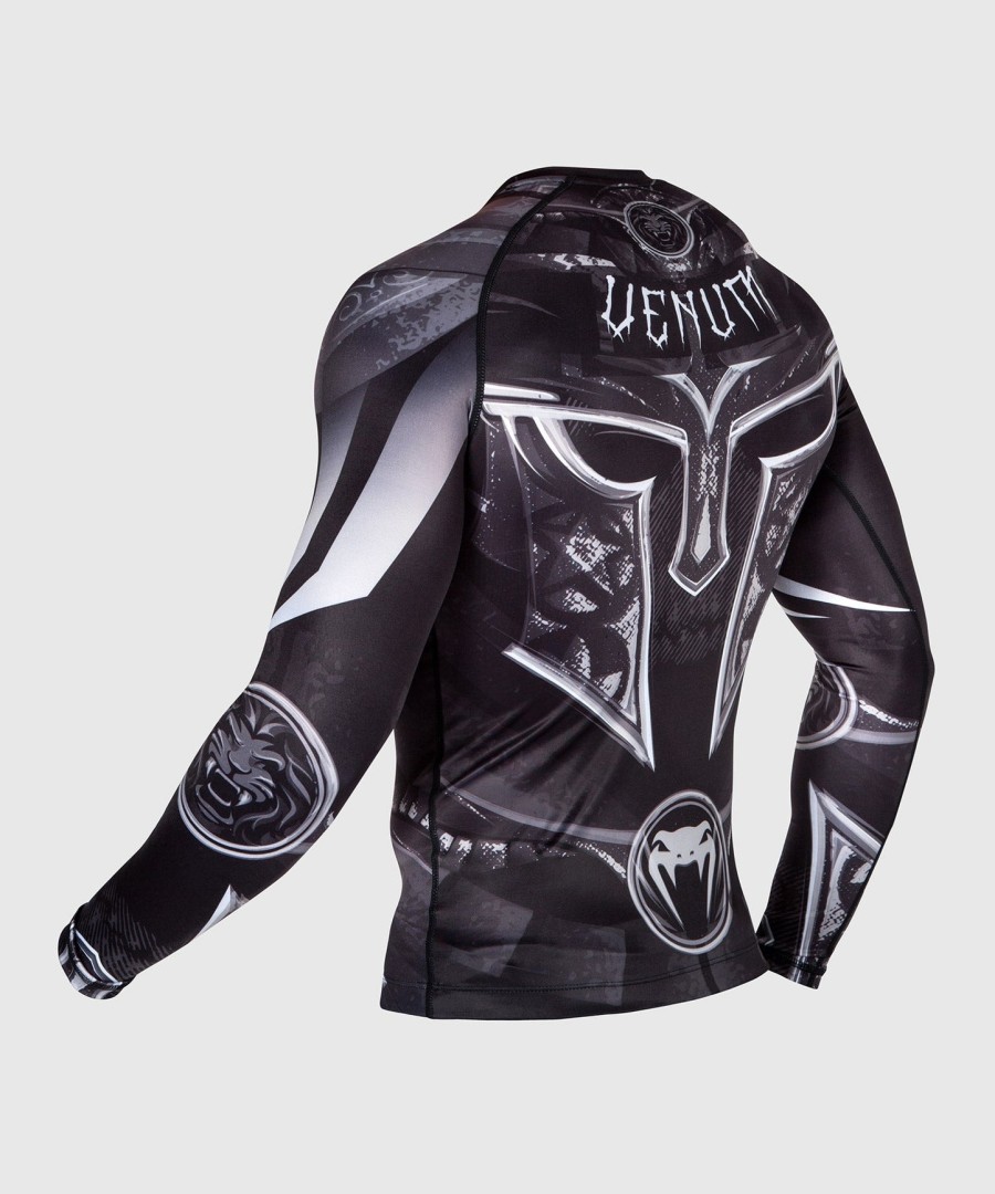 venum gladiator 3.0 rashguard - lange mouwen - zwartwit