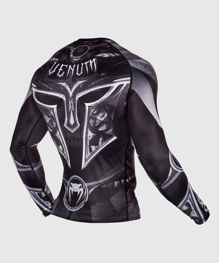 venum gladiator 3.0 rashguard - lange mouwen - zwartwit