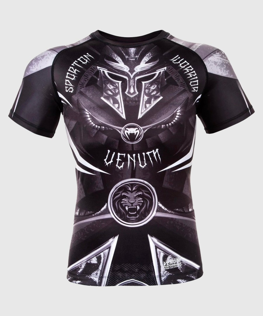 venum gladiator 3.0 rashguard - zwartwit - korte mouwen