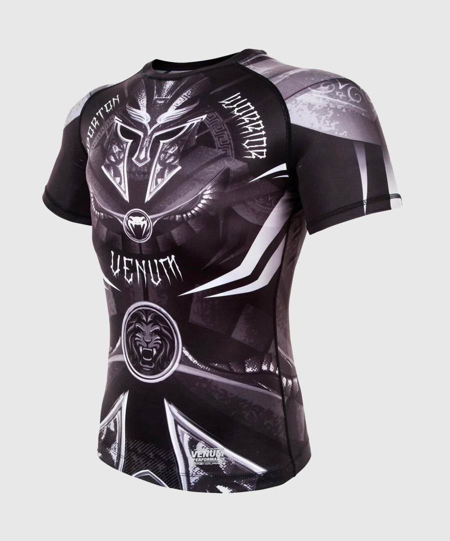 venum gladiator 3.0 rashguard - zwartwit - korte mouwen