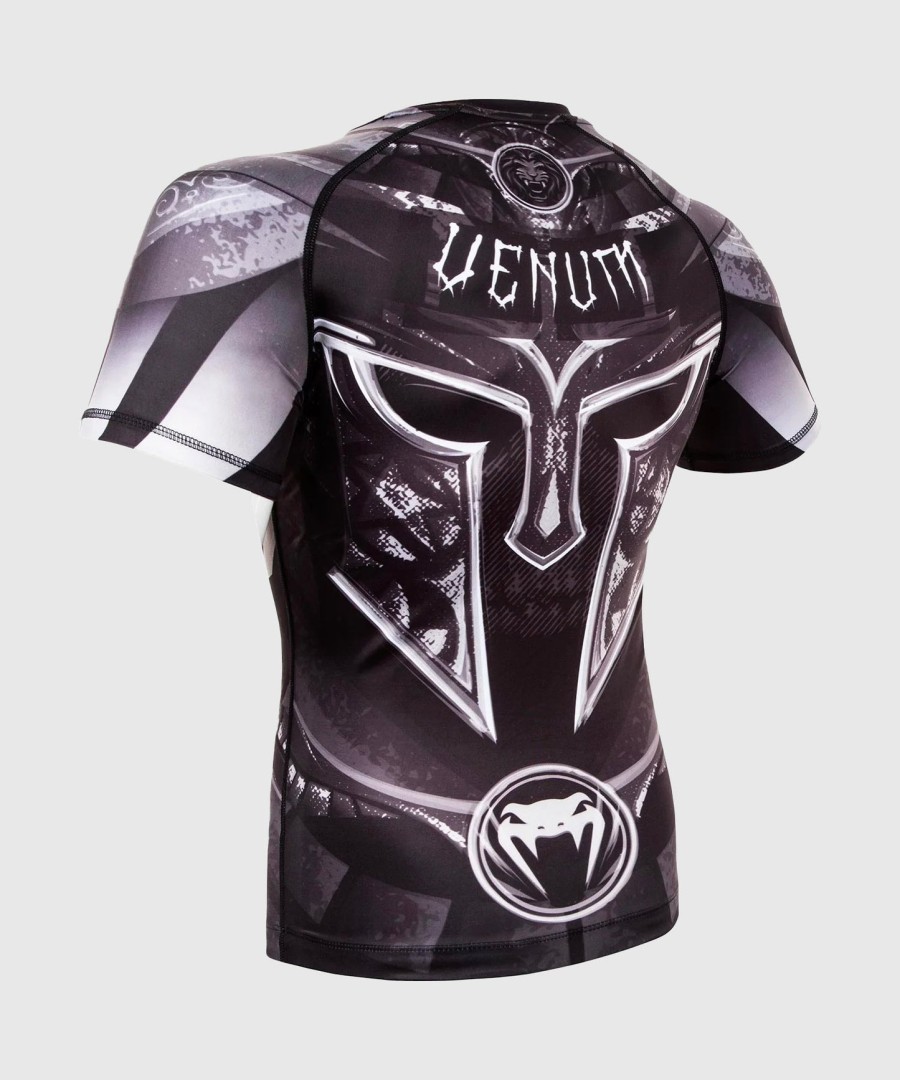 venum gladiator 3.0 rashguard - zwartwit - korte mouwen