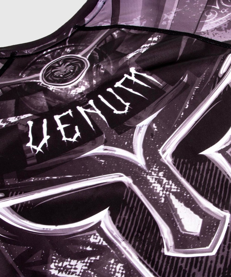 venum gladiator 3.0 rashguard - zwartwit - korte mouwen