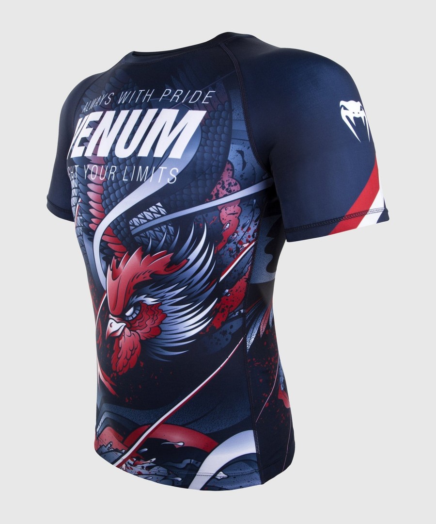 venum rooster rashguard - korte mouwen - marineblauworanje