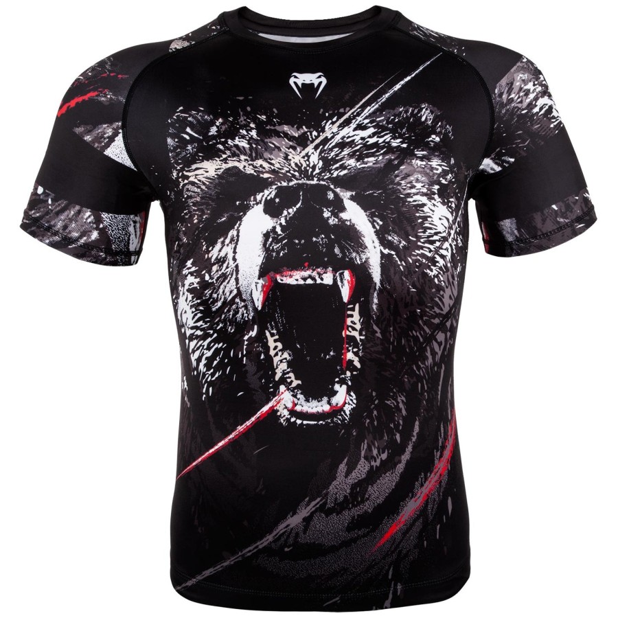 venum grizzli rashguard - korte mouwen - zwartwit