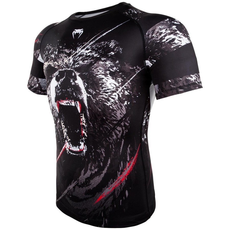 venum grizzli rashguard - korte mouwen - zwartwit