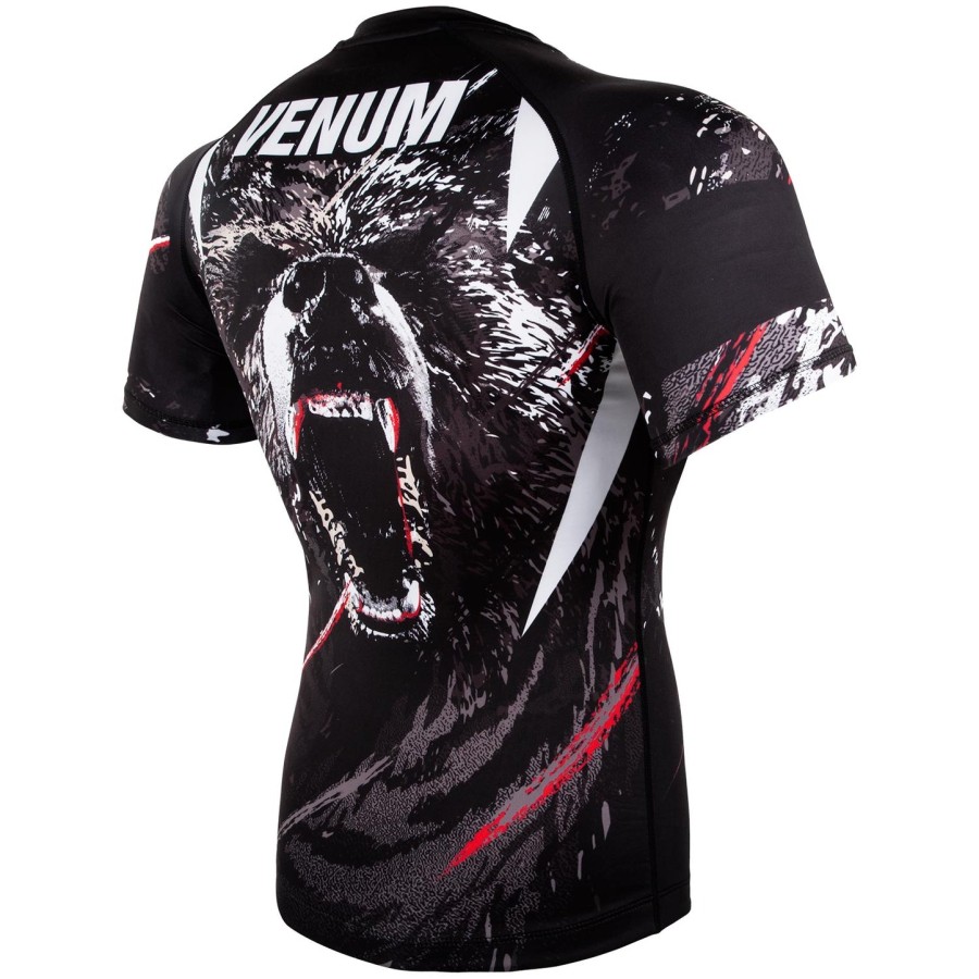 venum grizzli rashguard - korte mouwen - zwartwit