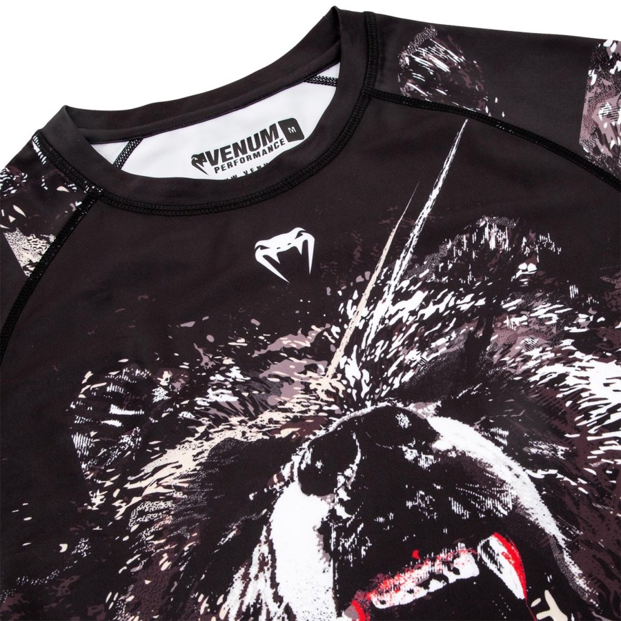 venum grizzli rashguard - korte mouwen - zwartwit