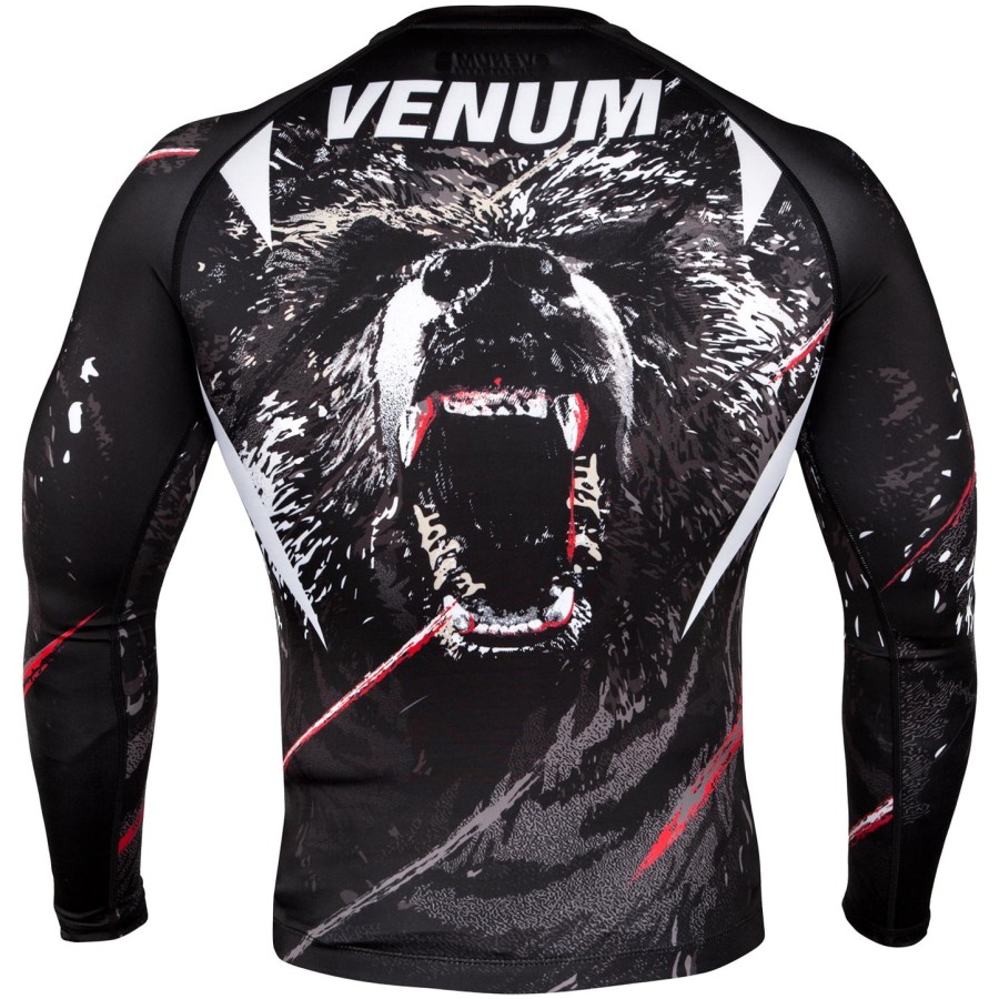 venum grizzli rashguard - lange mouwen - zwartwit