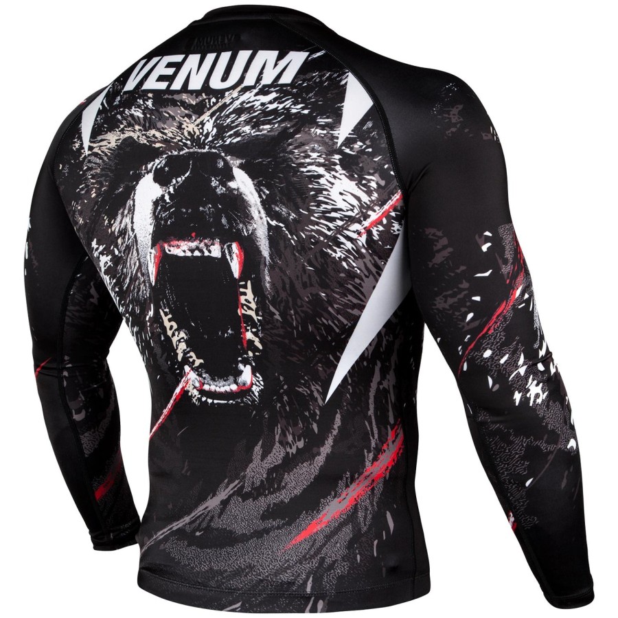venum grizzli rashguard - lange mouwen - zwartwit