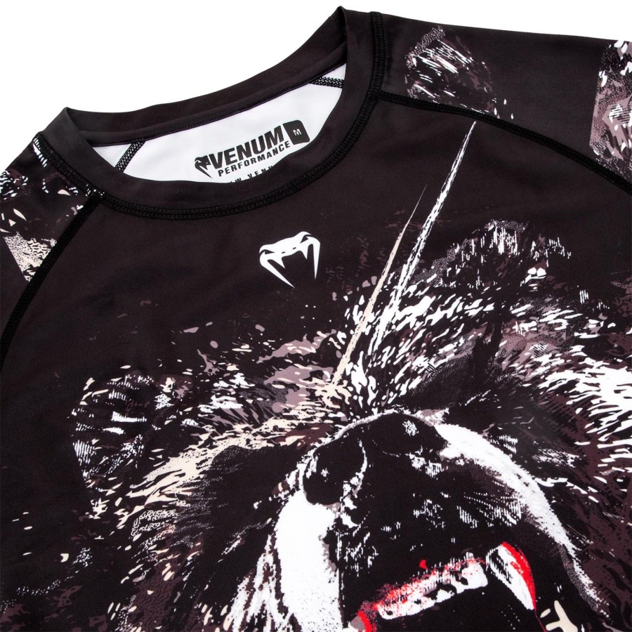 venum grizzli rashguard - lange mouwen - zwartwit
