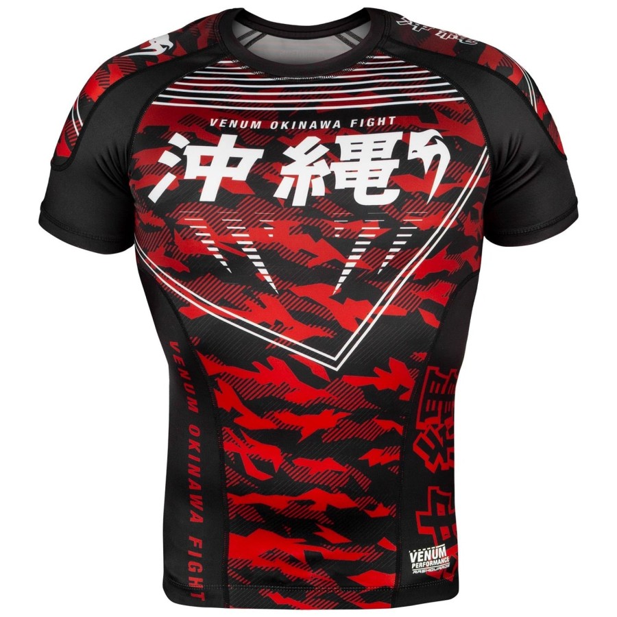 venum okinawa 2.0 rashguard - korte mouwen - zwartwit-rood