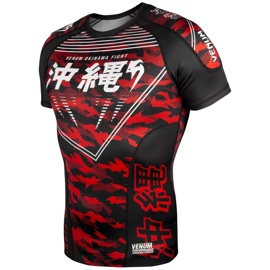 venum okinawa 2.0 rashguard - korte mouwen - zwartwit-rood