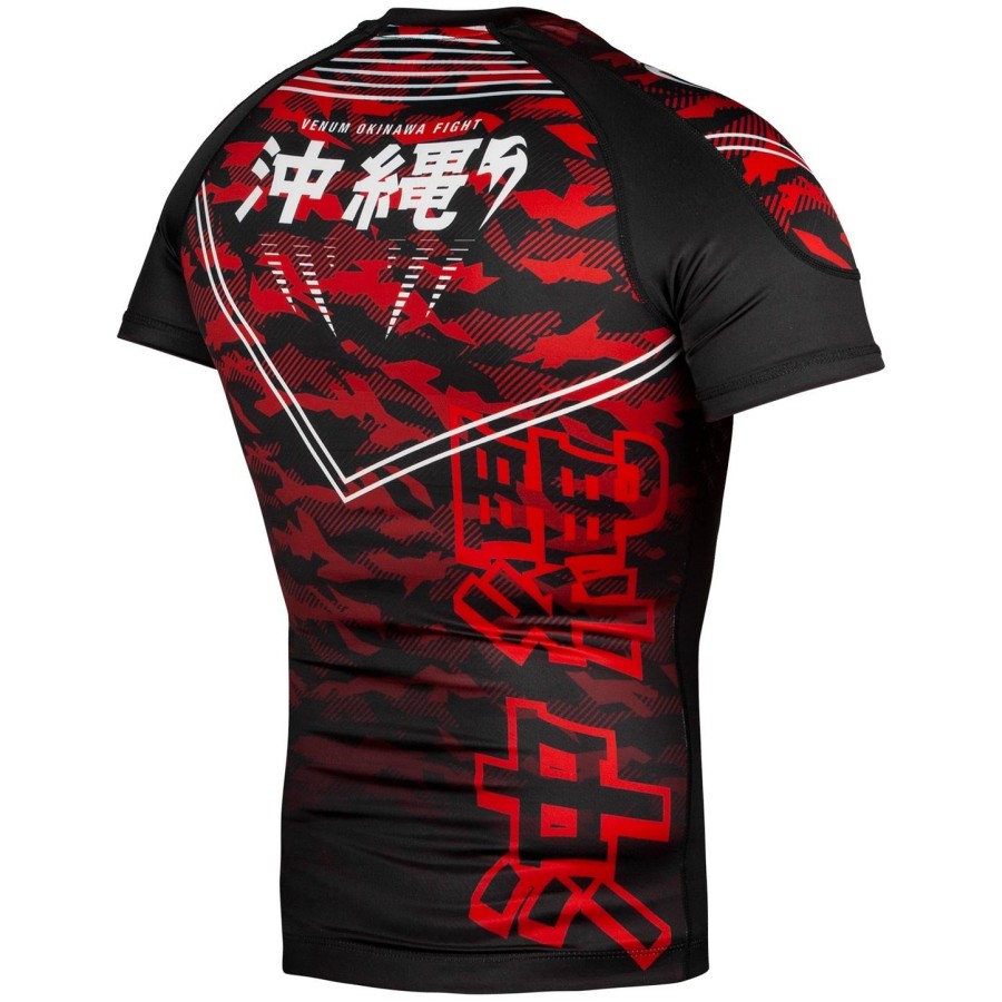 venum okinawa 2.0 rashguard - korte mouwen - zwartwit-rood