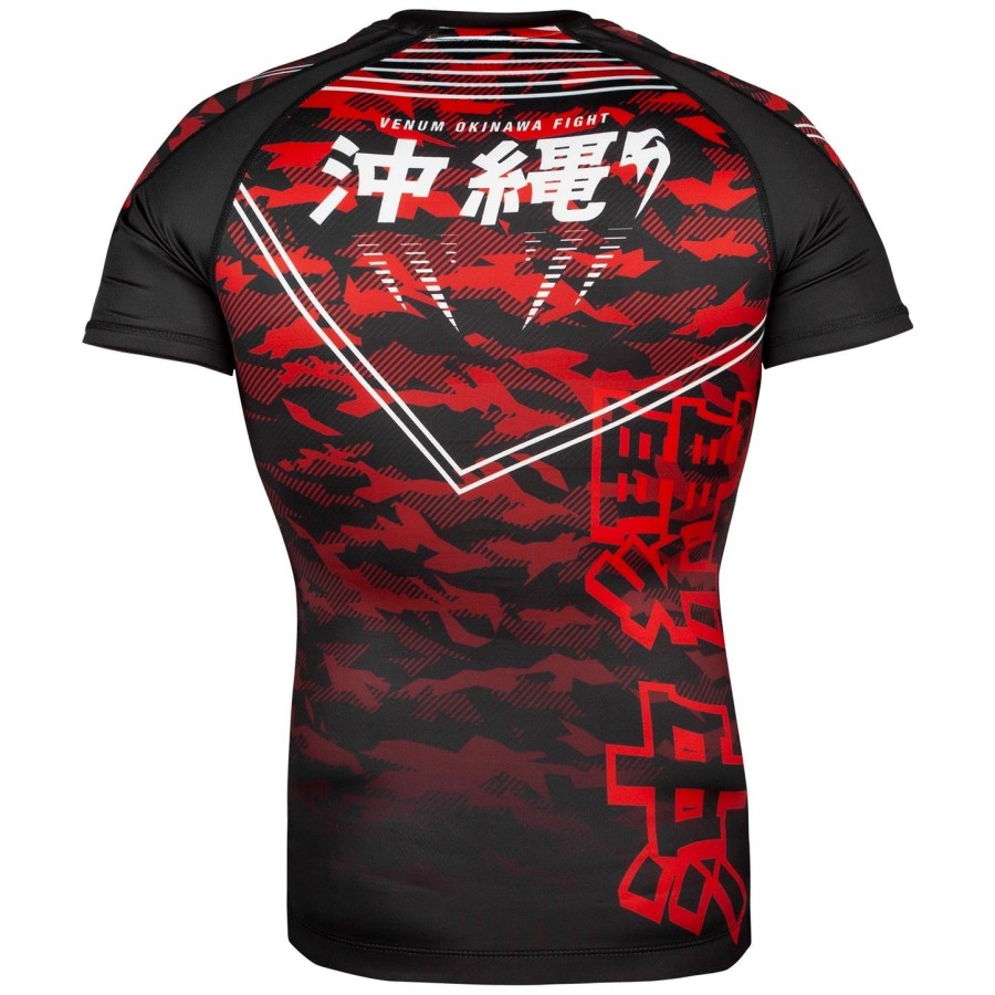 venum okinawa 2.0 rashguard - korte mouwen - zwartwit-rood