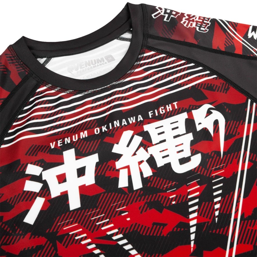 venum okinawa 2.0 rashguard - korte mouwen - zwartwit-rood
