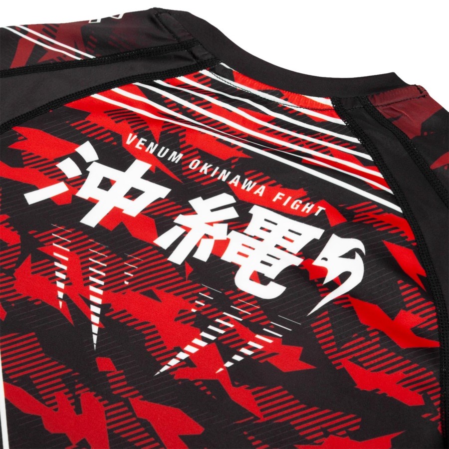venum okinawa 2.0 rashguard - korte mouwen - zwartwit-rood