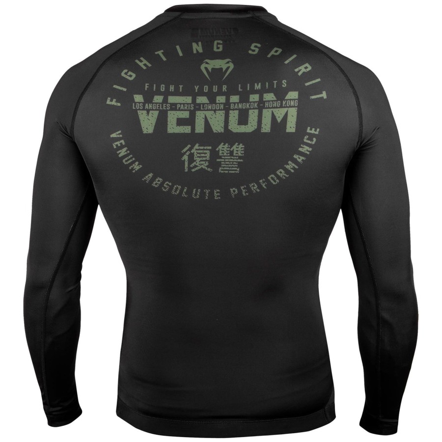 venum signature rashguard - lange mouwen - zwartkaki - exclusief