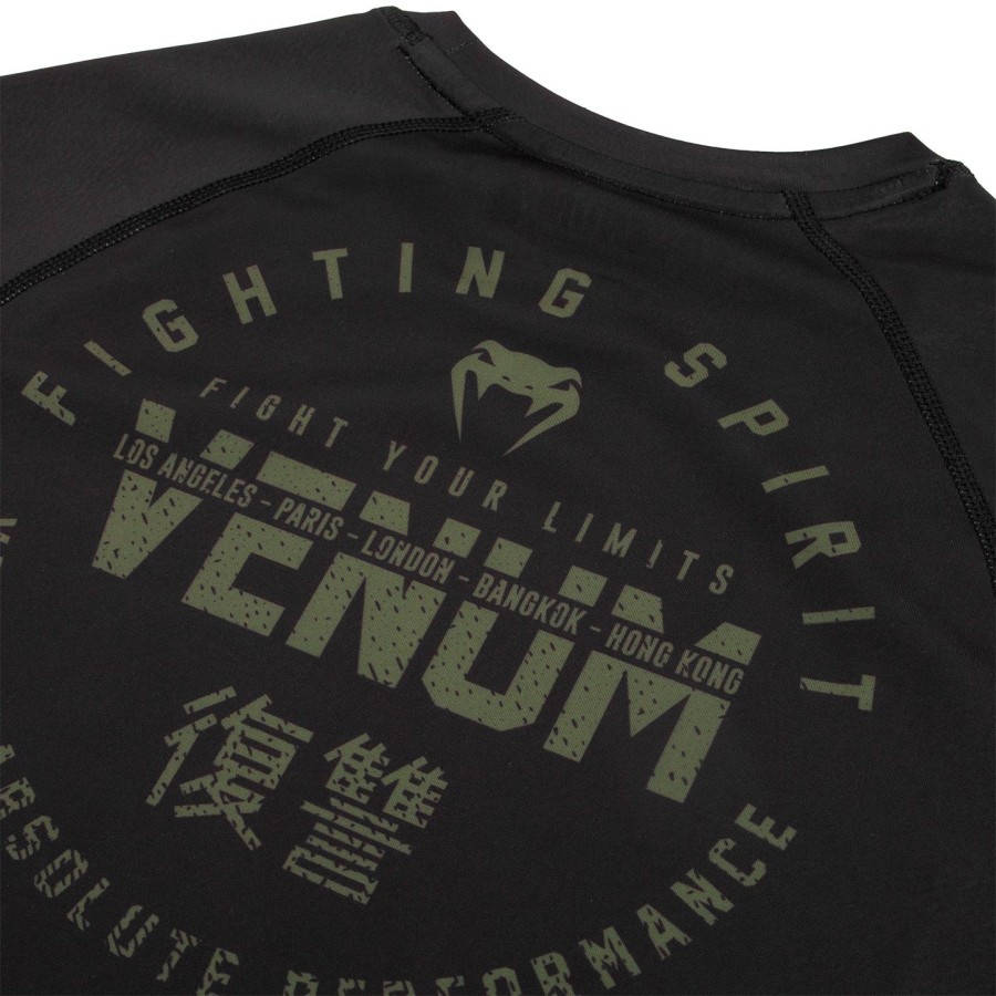 venum signature rashguard - lange mouwen - zwartkaki - exclusief
