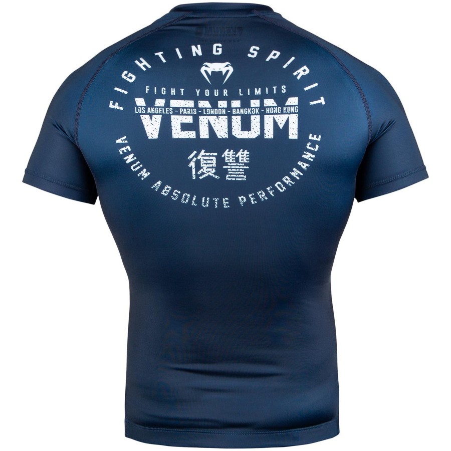 venum signature rashguard - korte mouwen - marineblauwwit