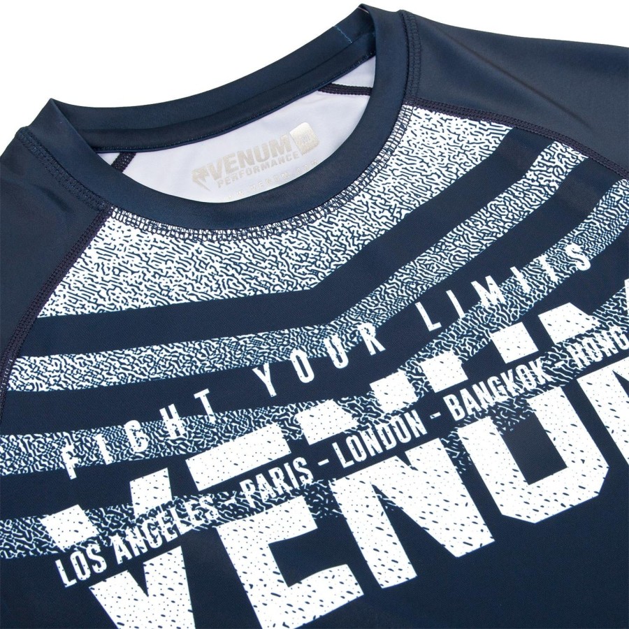 venum signature rashguard - korte mouwen - marineblauwwit