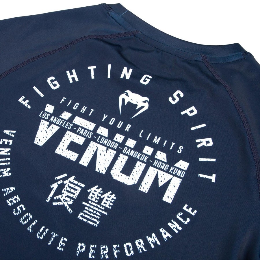 venum signature rashguard - korte mouwen - marineblauwwit