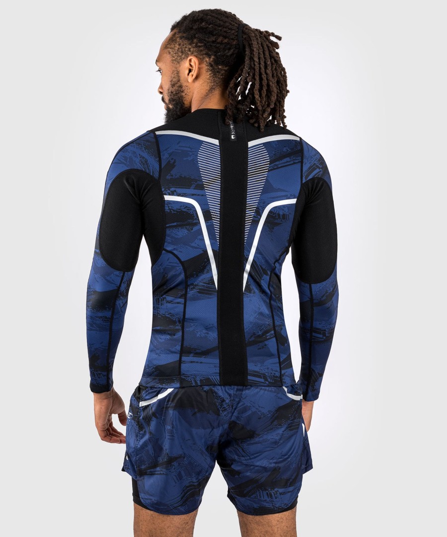 venum electron 3.0 rashguard met lange mouwen - marineblauw
