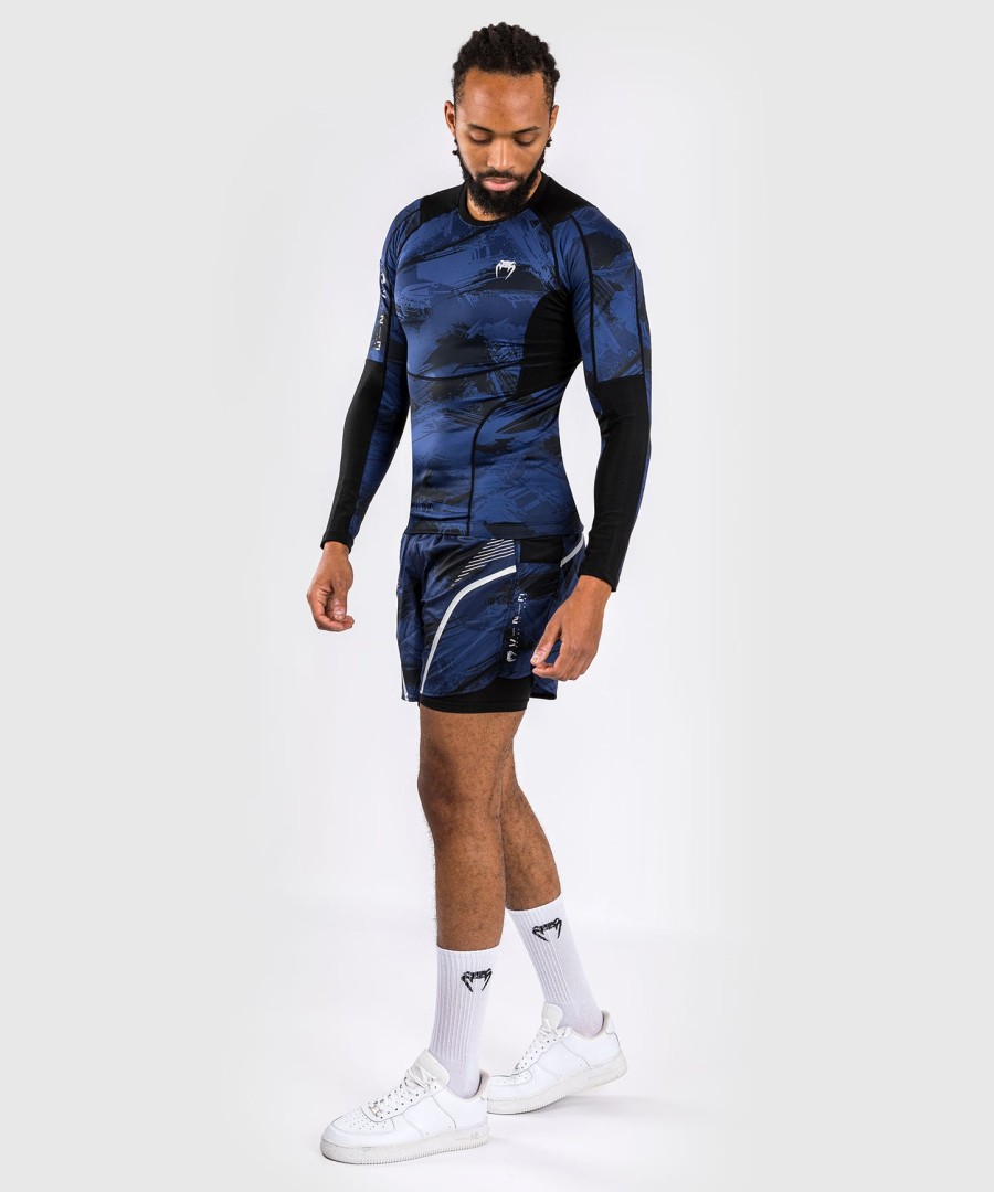 venum electron 3.0 rashguard met lange mouwen - marineblauw