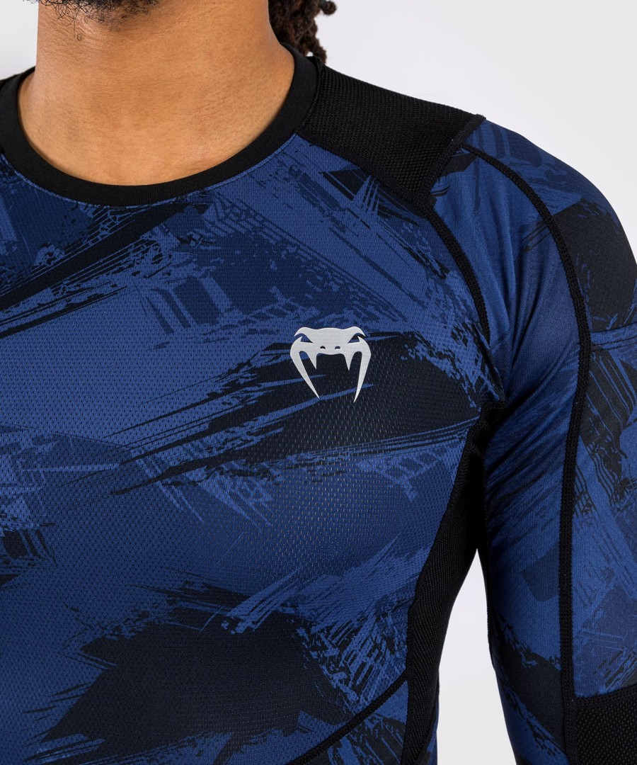 venum electron 3.0 rashguard met lange mouwen - marineblauw
