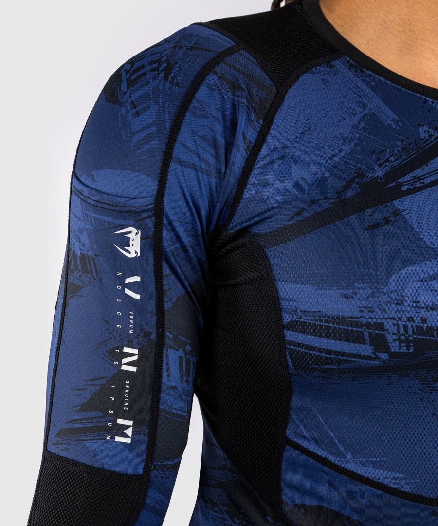 venum electron 3.0 rashguard met lange mouwen - marineblauw