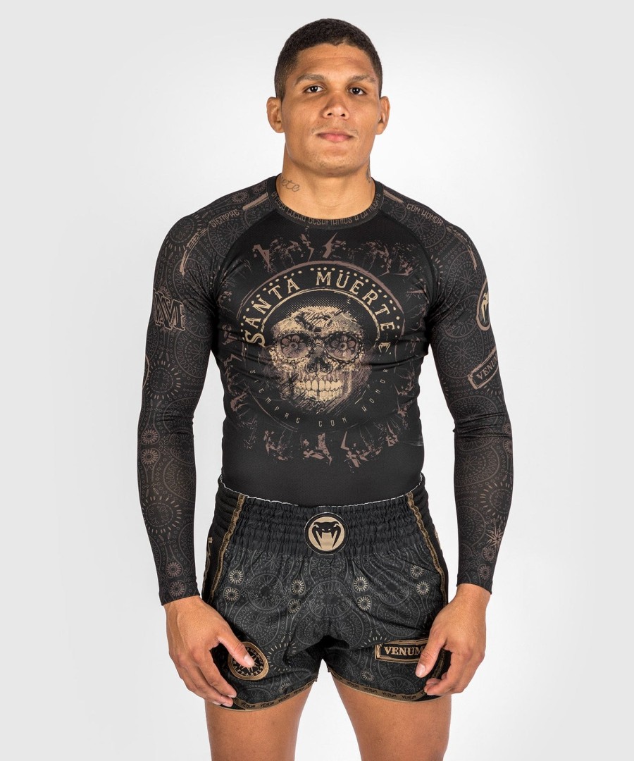 venum santa muerte dark side - rashguard met lange mouwen - zwartbruin