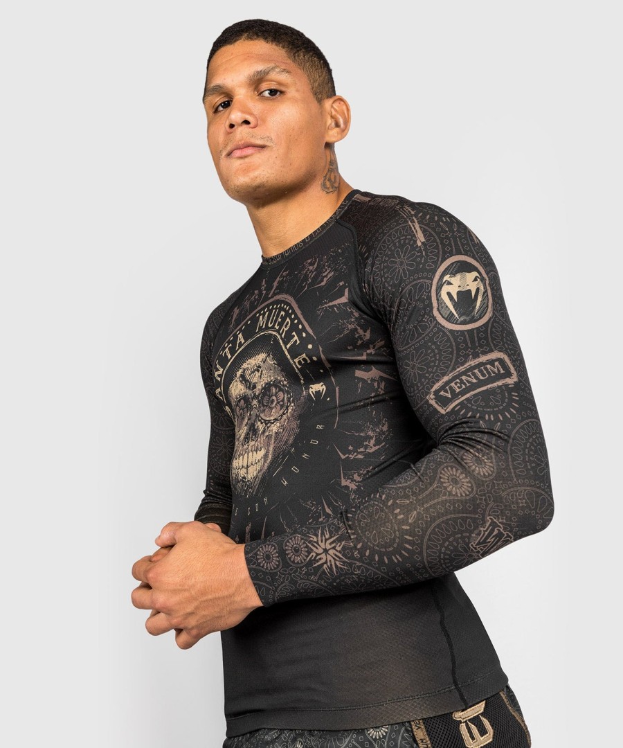 venum santa muerte dark side - rashguard met lange mouwen - zwartbruin