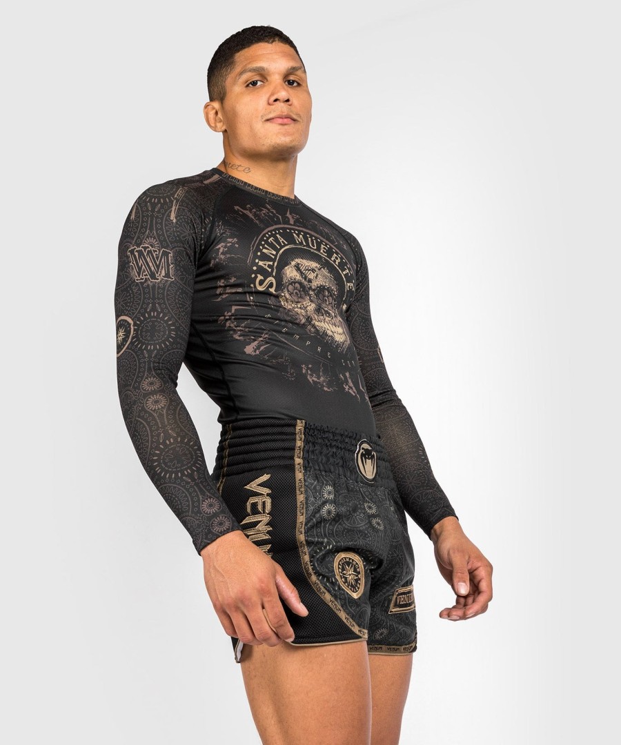 venum santa muerte dark side - rashguard met lange mouwen - zwartbruin