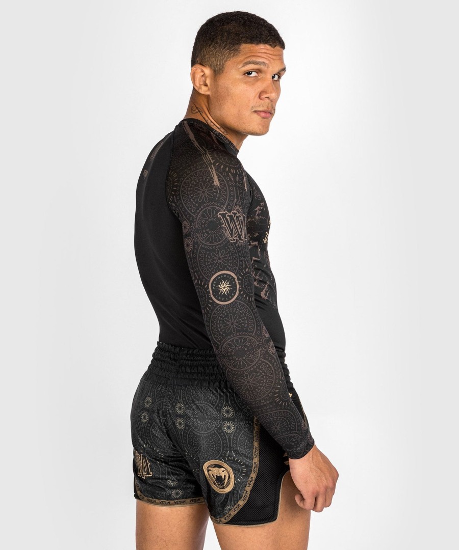 venum santa muerte dark side - rashguard met lange mouwen - zwartbruin