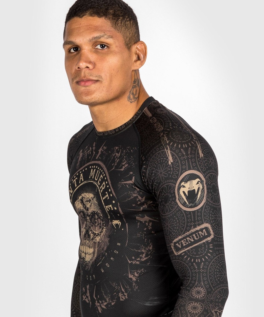 venum santa muerte dark side - rashguard met lange mouwen - zwartbruin