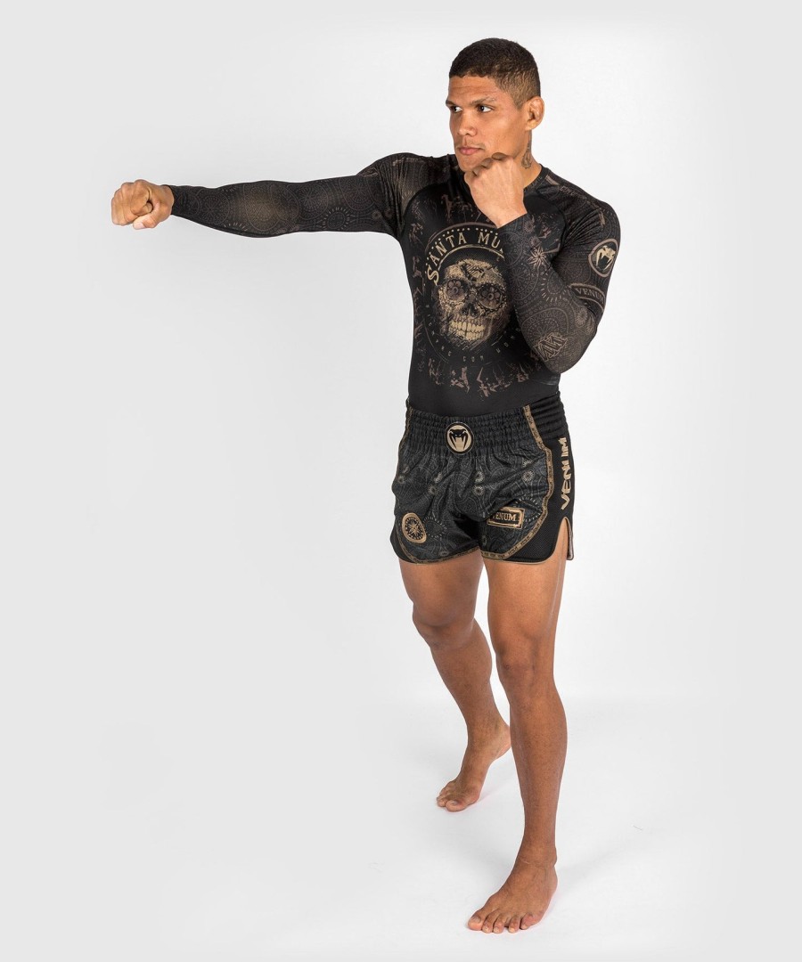 venum santa muerte dark side - rashguard met lange mouwen - zwartbruin