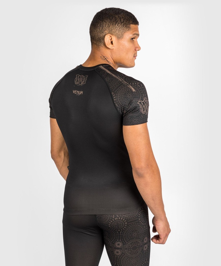 venum santa muerte dark side - rashguard met korte mouwen - zwartbruin