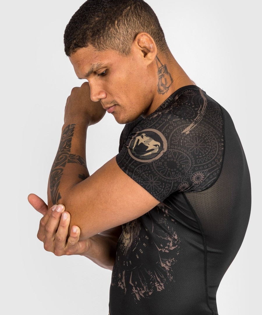 venum santa muerte dark side - rashguard met korte mouwen - zwartbruin