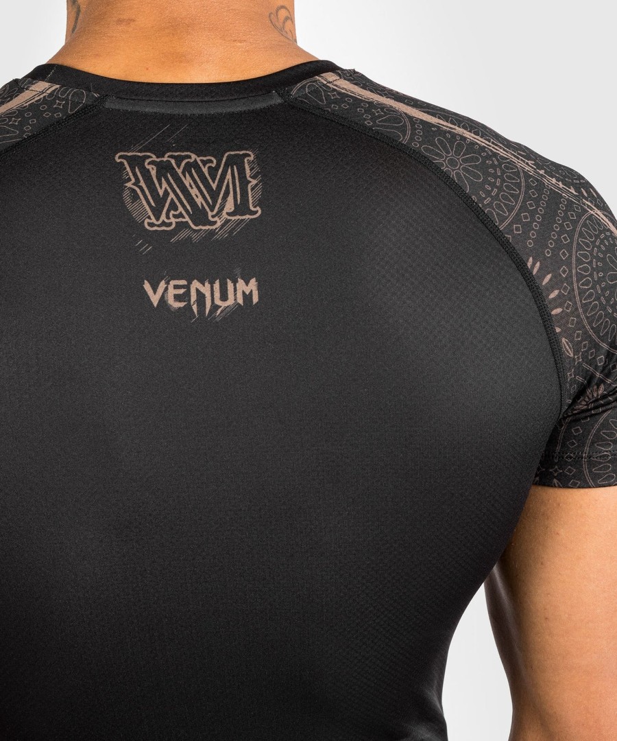 venum santa muerte dark side - rashguard met korte mouwen - zwartbruin