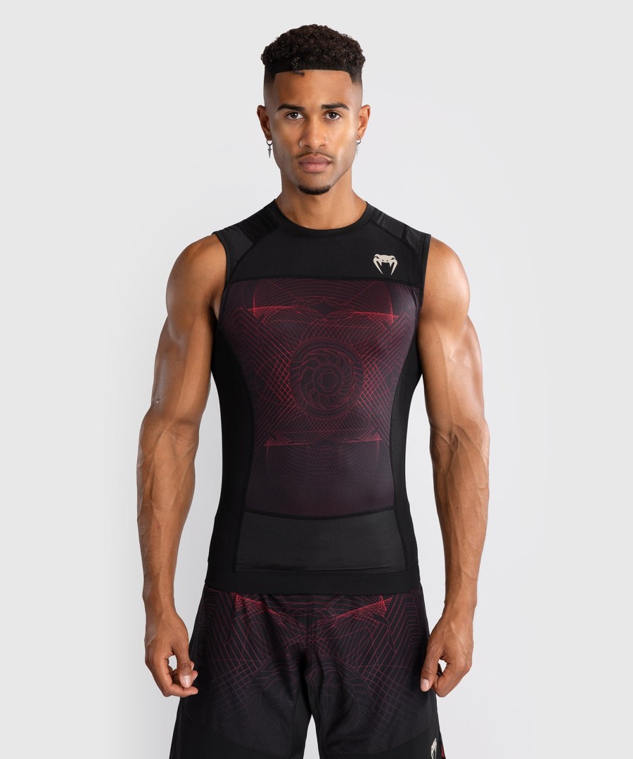 venum g-fit air mouwloos rashguard voor heren - diepzwartvuurrood