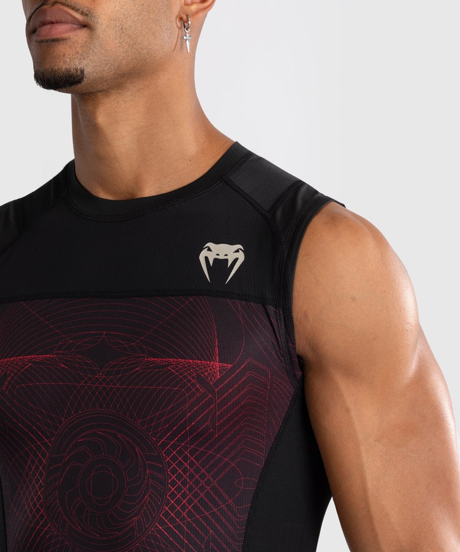 venum g-fit air mouwloos rashguard voor heren - diepzwartvuurrood