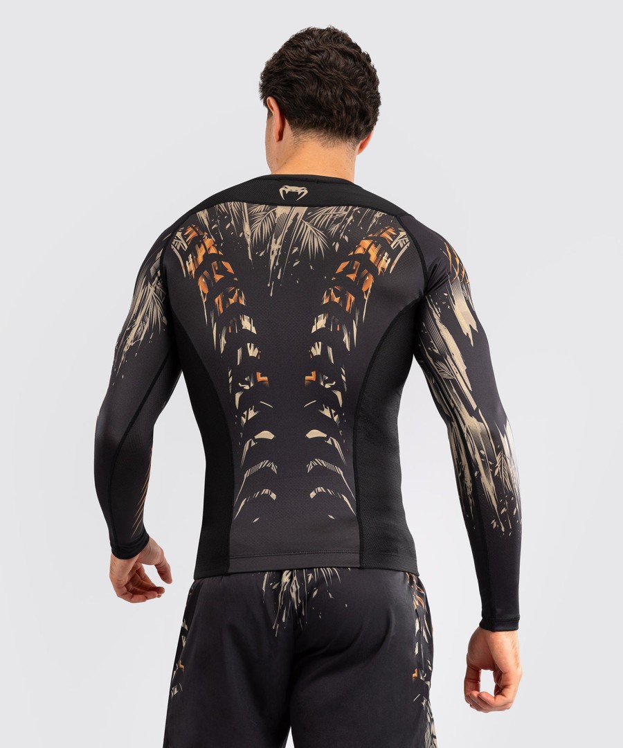 venum tiger rashguard met lange mouwen voor heren - zwartneonoranje