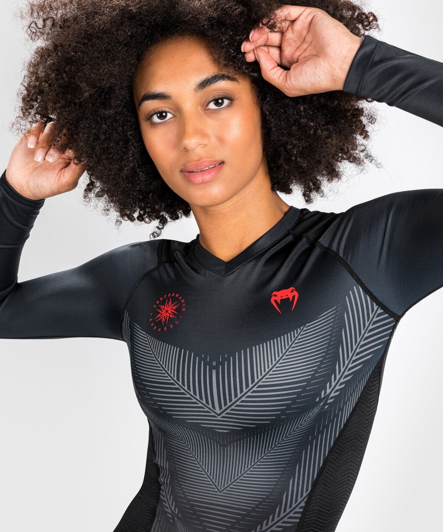 venum phantom rashguard met lange mouwen - voor dames - zwartrood