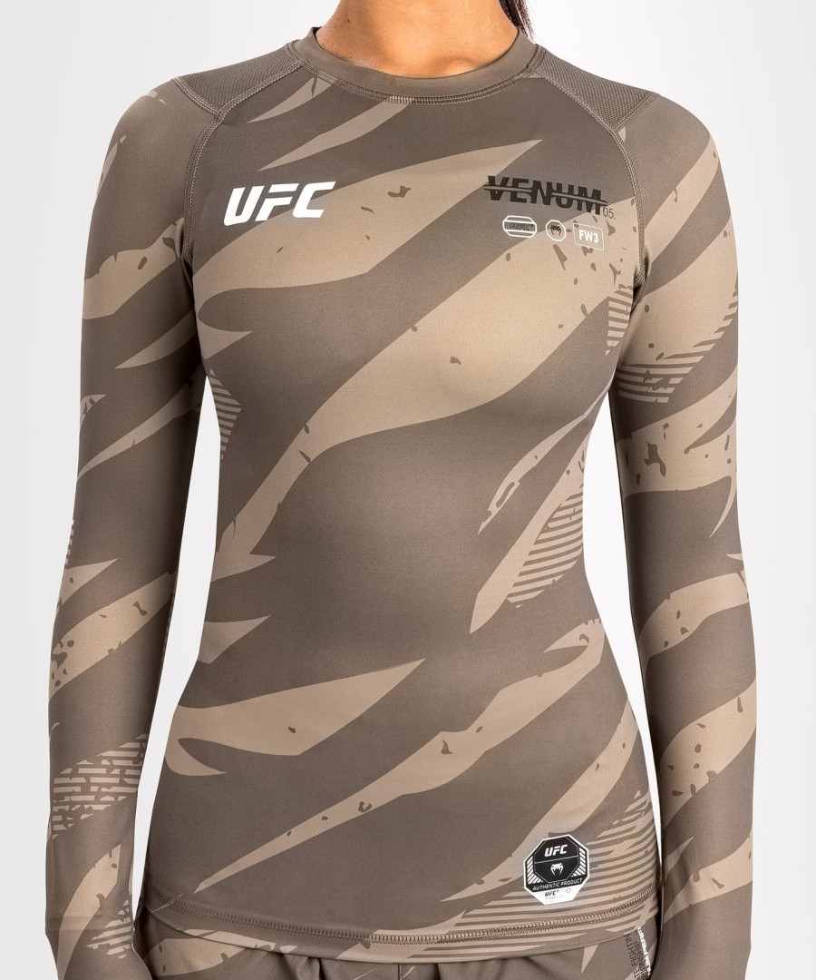 ufc adrenaline by venum fight week performance rashguard met lange mouwen voor dames - desert camo