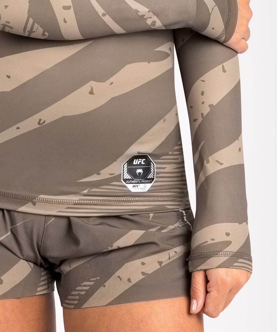 ufc adrenaline by venum fight week performance rashguard met lange mouwen voor dames - desert camo