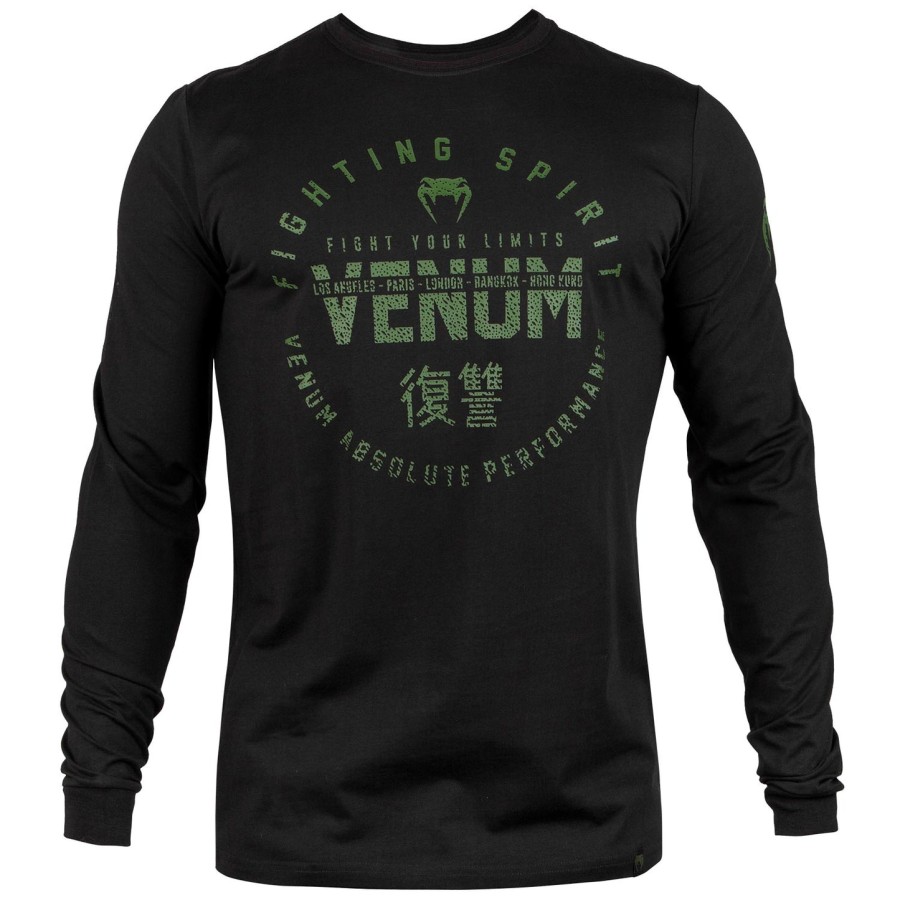 venum signature t-shirt - lange mouwen - zwartkaki - exclusief