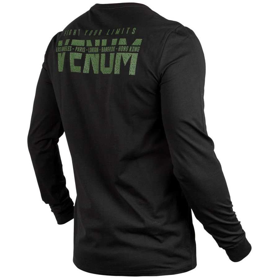 venum signature t-shirt - lange mouwen - zwartkaki - exclusief